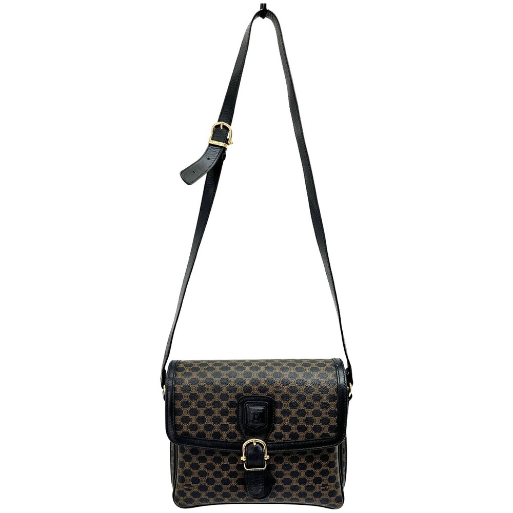 Celine Triomphe Logo Shoulder Bag Black